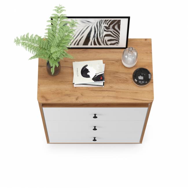 Комод Вуди 13.293 цвет белый премиум/дуб крафт золотой