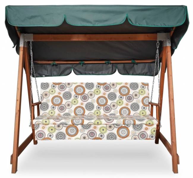 Матрас цветной "Круги" для деревянных качелей СЕЛЕНА