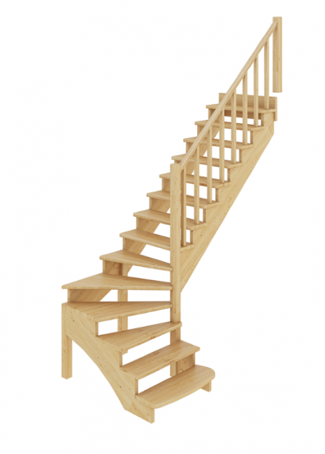 Деревянная лестница К-001м/1 под покраску Деревянная лестница К-001м/1 под покраску