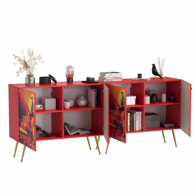 Два комода-тумбы Кармин цвет красный/белый