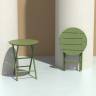 Стол пластиковый складной Helen Folding Table Ø60 оливковый Ø600х740 мм