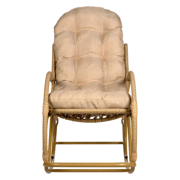 Кресло качалка с подножкой из искусственного ротанга, бамбук