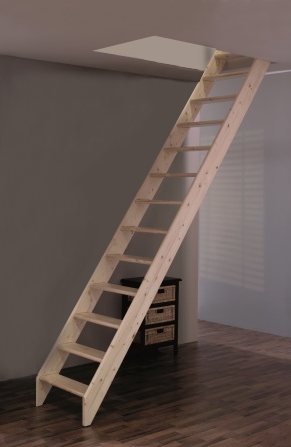 Мансардная лестница из ели М-012у без поручня Мансардная лестница из ели М-012у без поручня