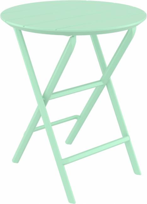 Стол пластиковый складной Helen Folding Table Ø60 опаловый зеленый Ø600х740 мм