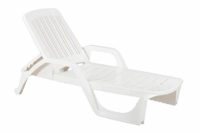 Лежак пластиковый Nilo white