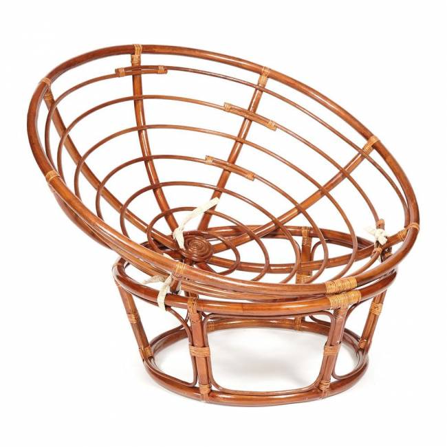 Кресло Папасан/Papasan (23/01 W) /с подушкой и ремешками/ 115х101х104см, пекан орех, экошерсть коричневый, 1811-5 Pecan (орех)